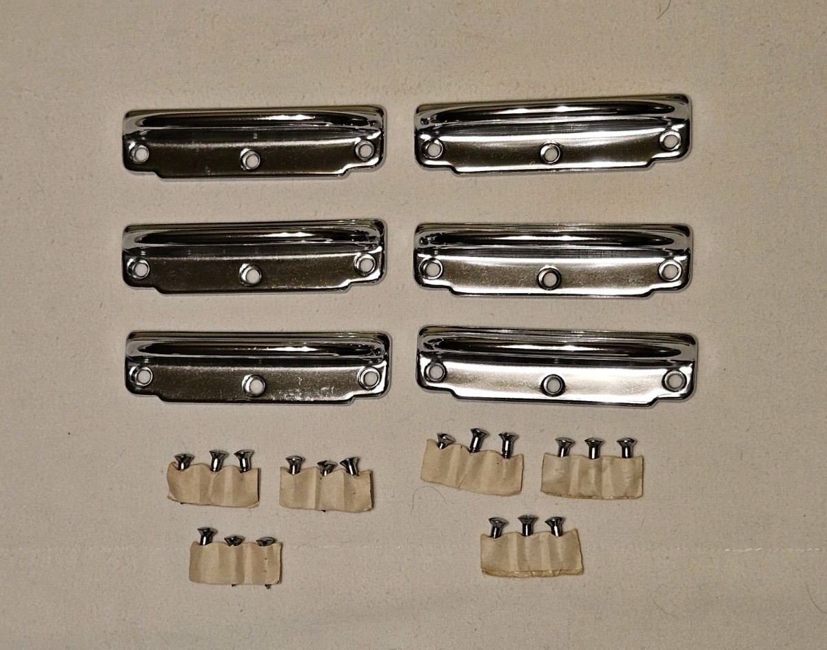 NOS Vtg Amerock DECO Sash Lift E7220-26 Polished Chrome Plated, Lot Of 6 Cabinet