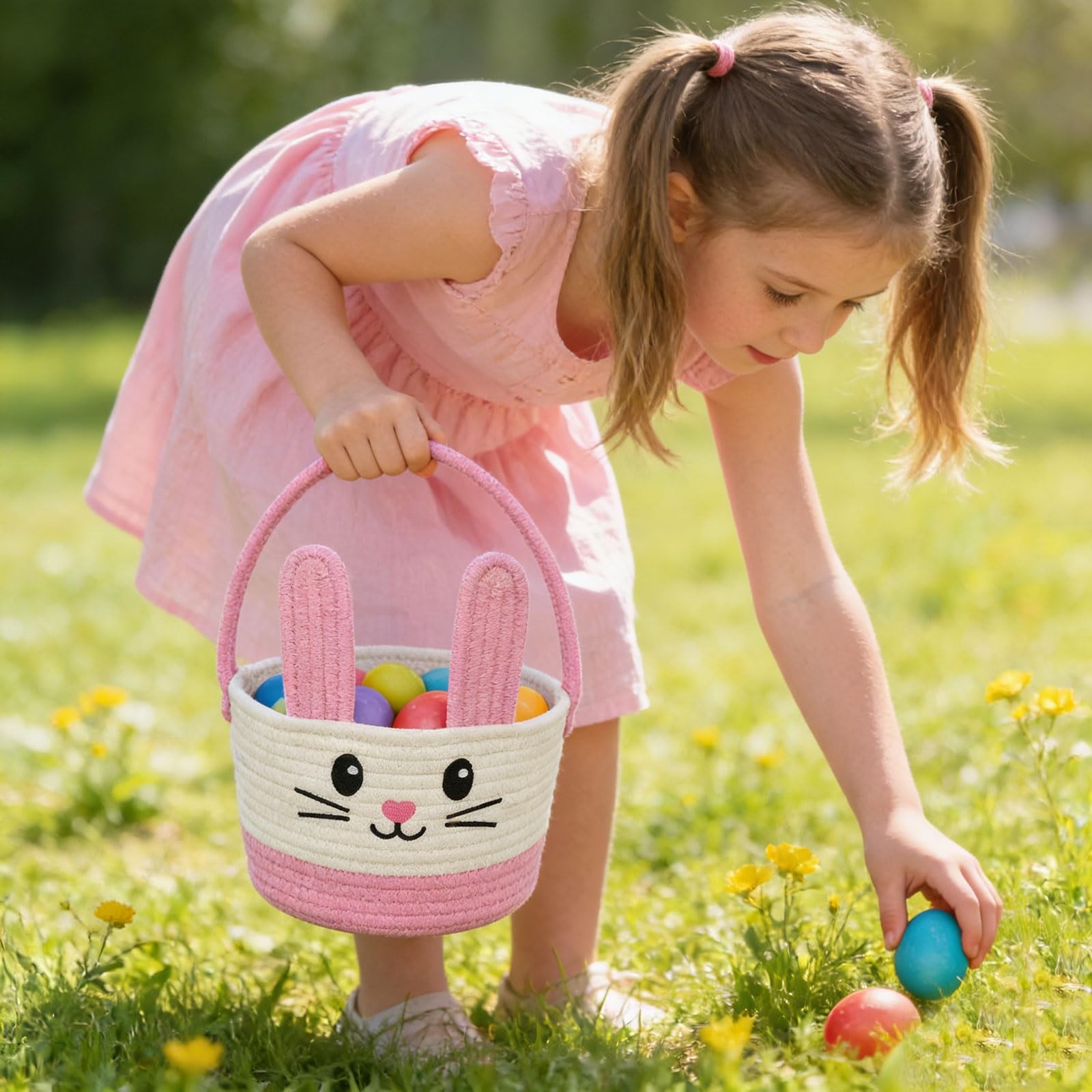 Easter Baskets for Kids, Easter Basket, Easter Bunny Baskets with Handle for ...