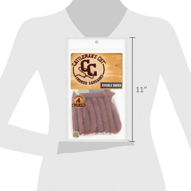 (4 pack) Double Smoked Sausages 12oz, Shelf-Stable Resealable Bag