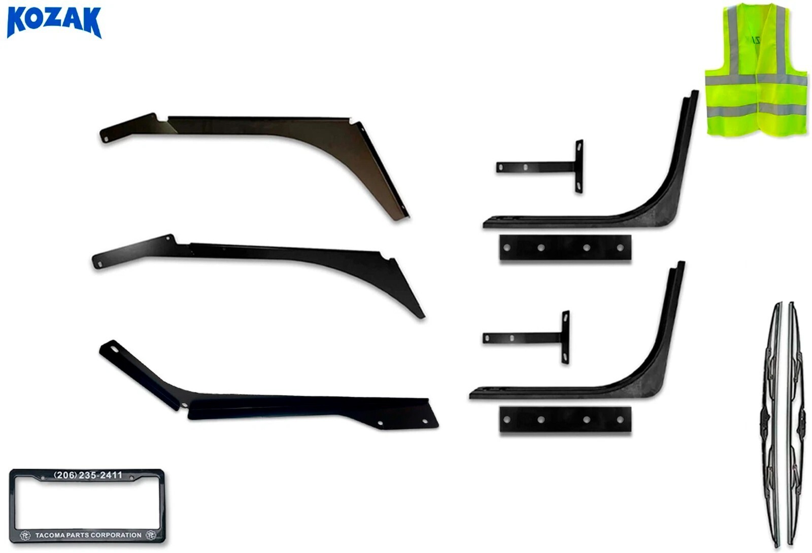 7Pc Set Top&Bottom Cab Fairing Brackets Left Compatible with Volvo VNL 2004-2017