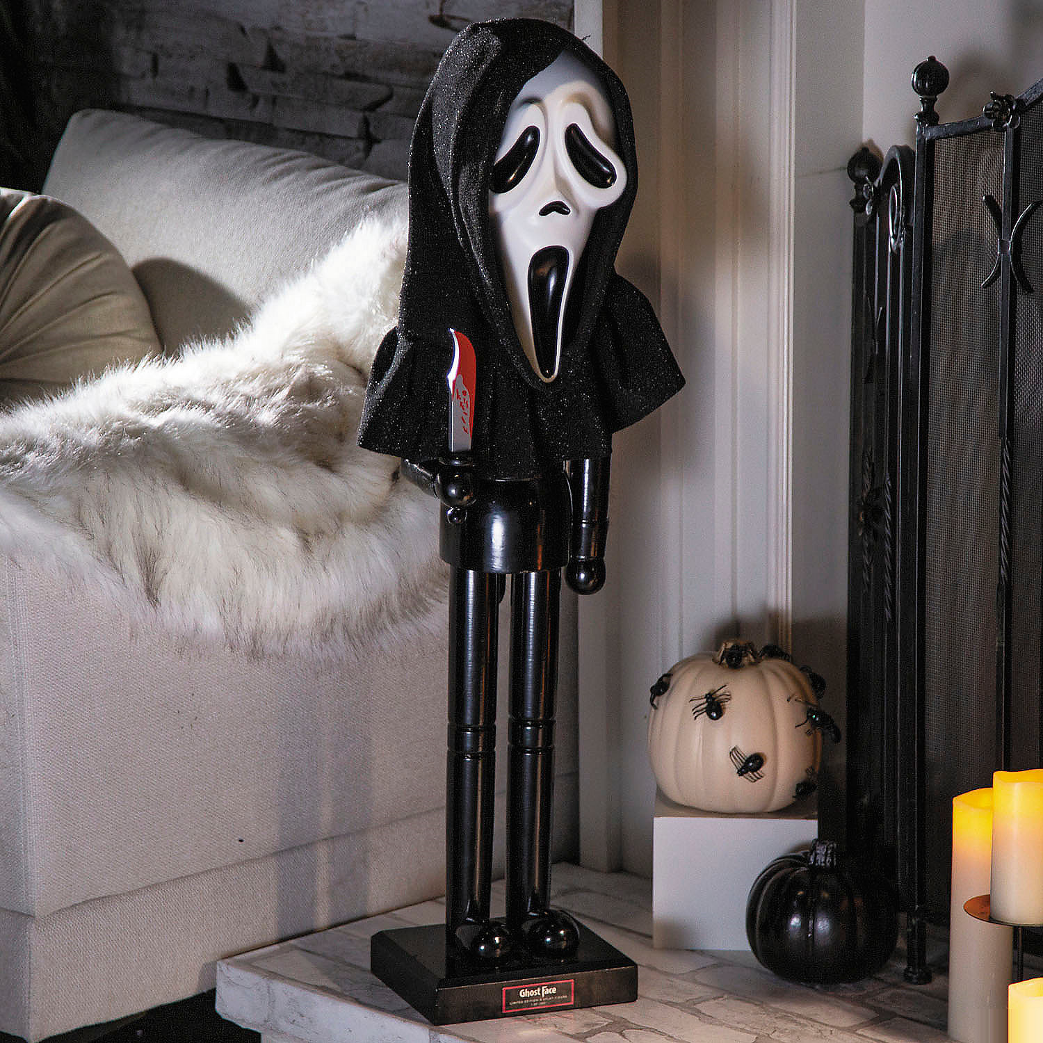 3 Ft. Ghost Face Collectible Holiday Horror Nutcracker Decoration - Fun World