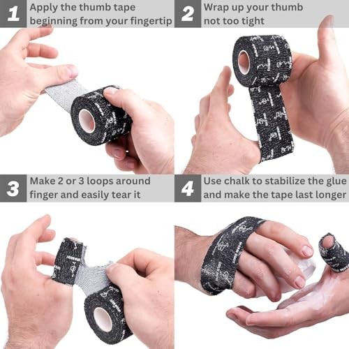 1.85" Weightlifting Thumb Tape - Hook Grip Tape for 3 Rolls Mix V1
