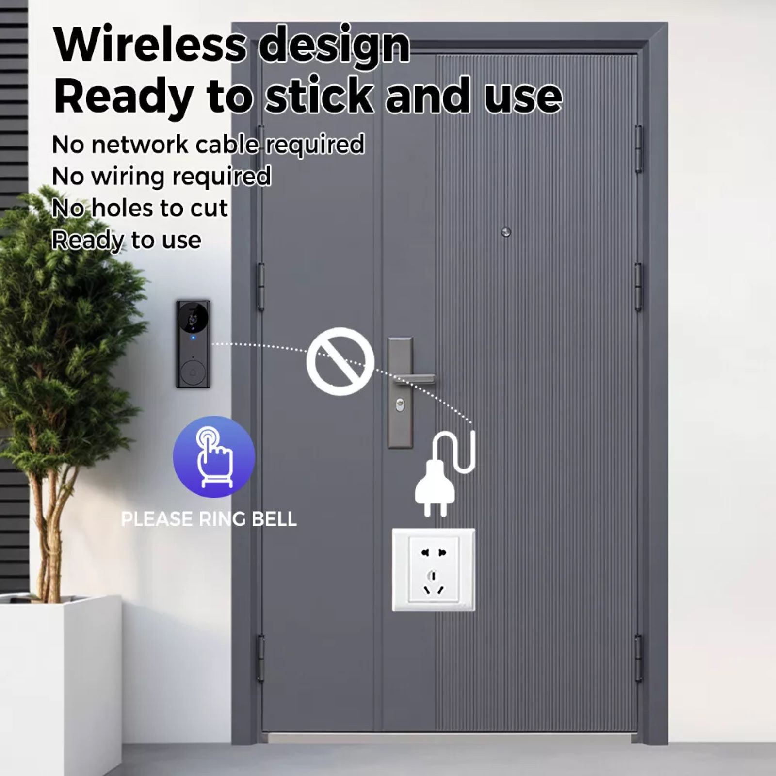 Wireless Security WiFi Smart Doorbell Intercom Video Camera Bell For ULooka