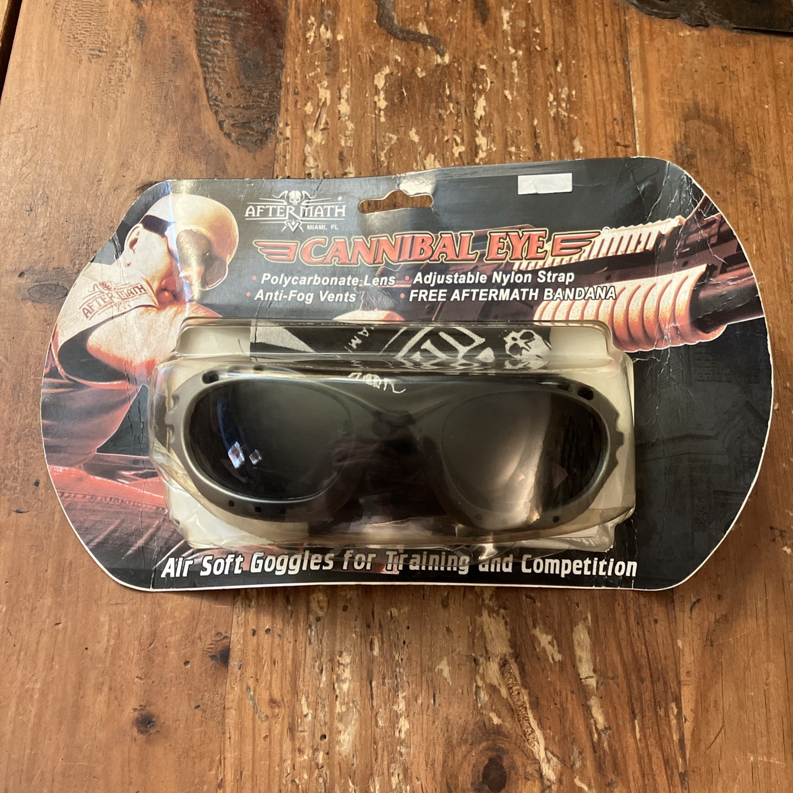 Aftermath Cannibal Airsoft Goggles NOS w/ Bandana