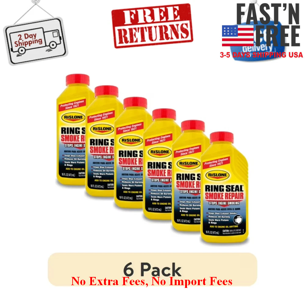 Rislone 4416 High Mileage Ring Seal Smoke Repair, Oil Additive, 16 oz, 6 Pack