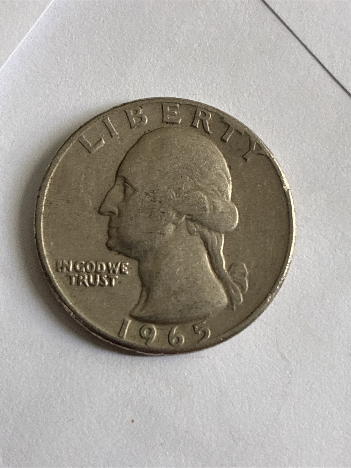 1965 Washington Quarter No Mint Mark Error Rare Coin Collectable Look At The T .