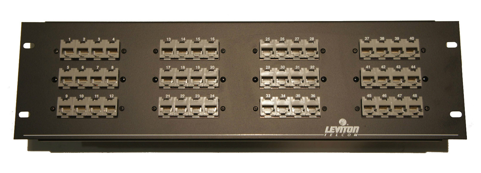 LEVITON Telcom Cat 49235B48 49235-B48 Infotap Patch Panel 48 Port 8P8C Keyed