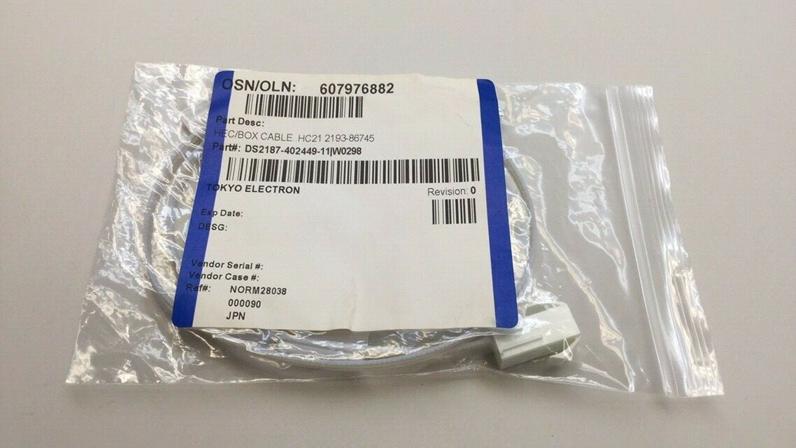 Tokyo Electron DS2187-402449-11 Hec/Box Cable HC21 2193-86745