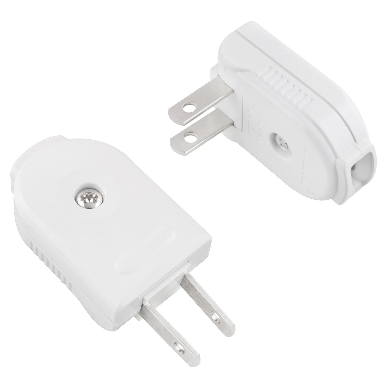 2PCS White Rotatable 2-Pin Plug Long Wire 2-Pin Plug Flat Wiring Plug Electri...