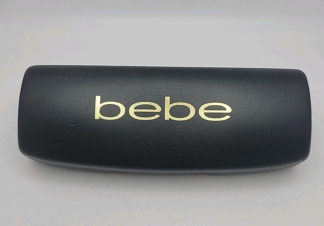 Bebe Eyeglasses Eyewear Case Hard Clamshell with Gold Colored "Bebe" on Lid