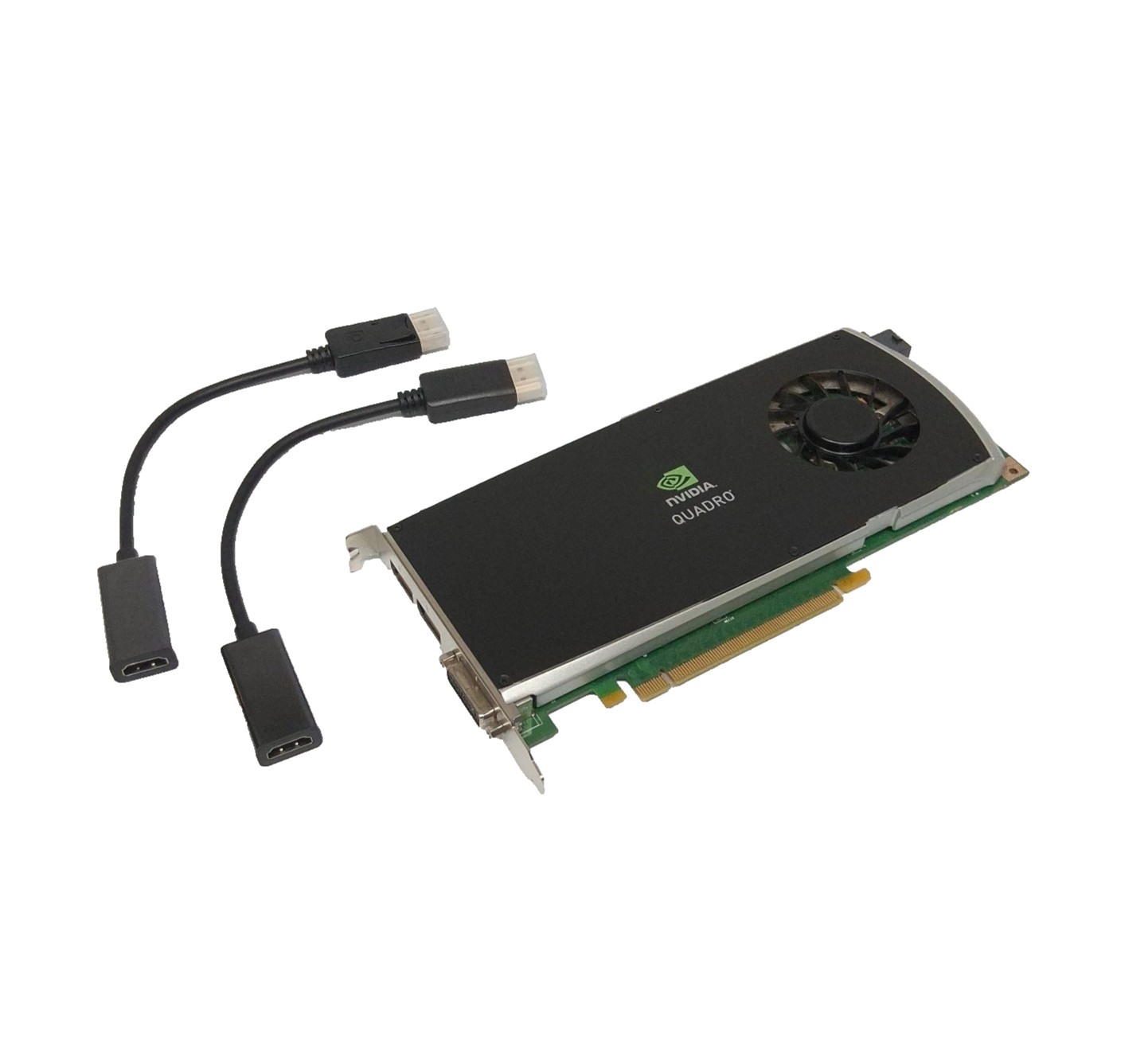 NVIDIA Quadro FX 3800 1GB GDDR3 PCIe Video Card 508284-001+2 DP to HDMI Adapters