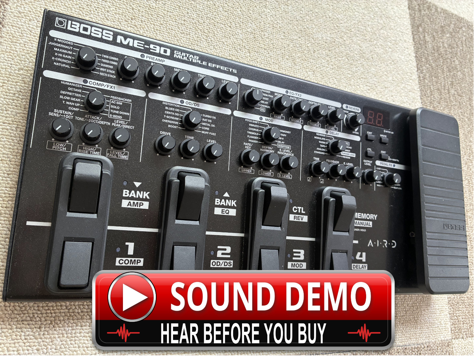 BOSS ME-90 Guitar Multi Effects Processor Used Tested Demo Video No AC Adapter