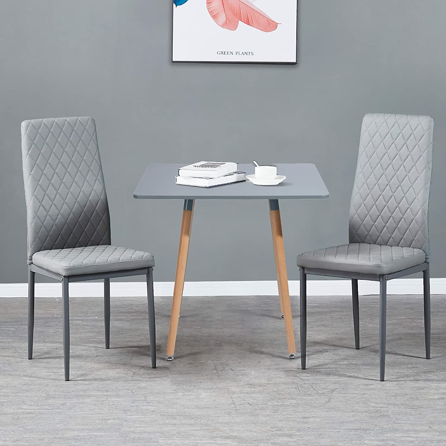 Set of 4 High Back Dining Chairs Upholstered Kitchen Chairs Modern Accent Chairs