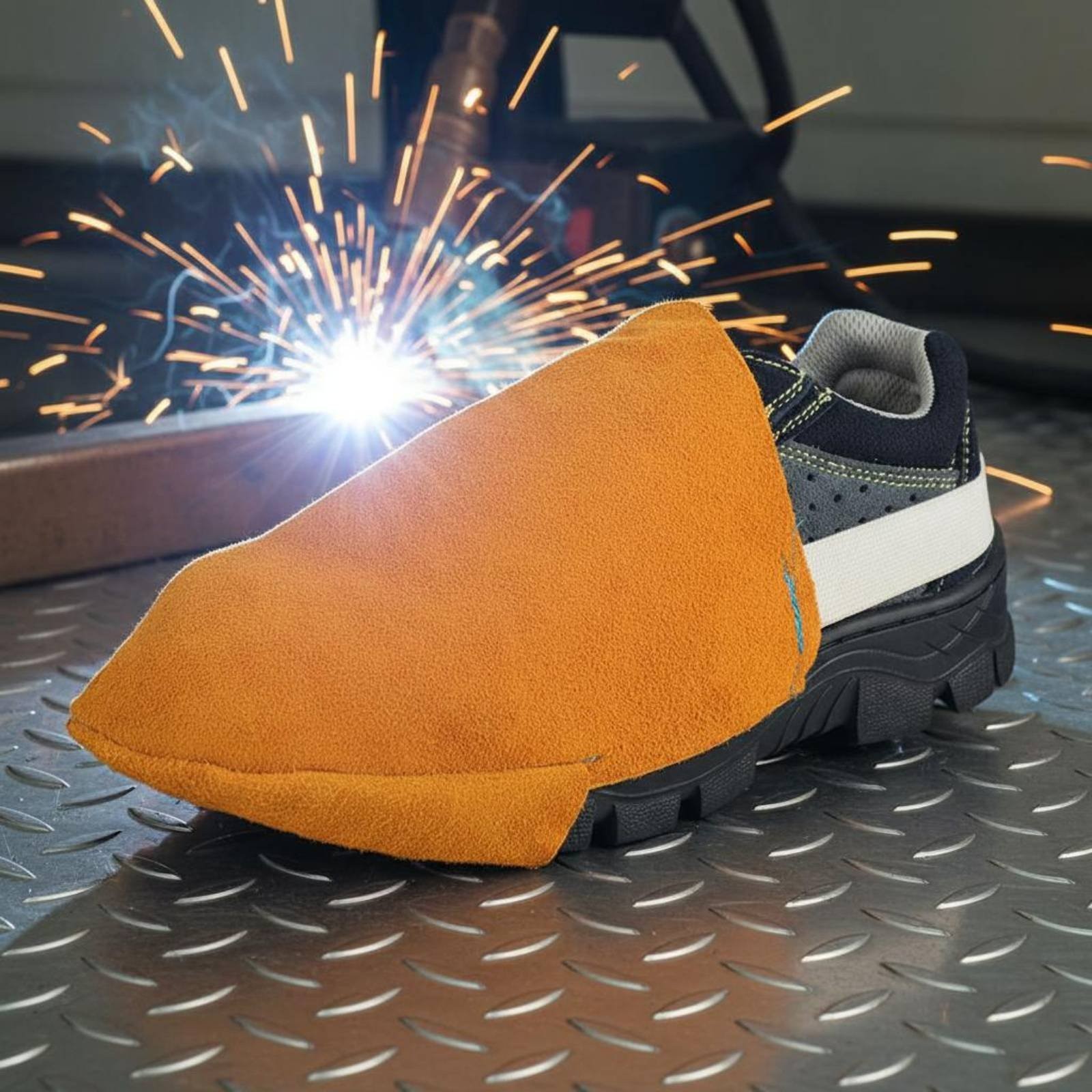 Metalworking Shoe Covers Anti-Scald Leather Metalworking Spats Breathable