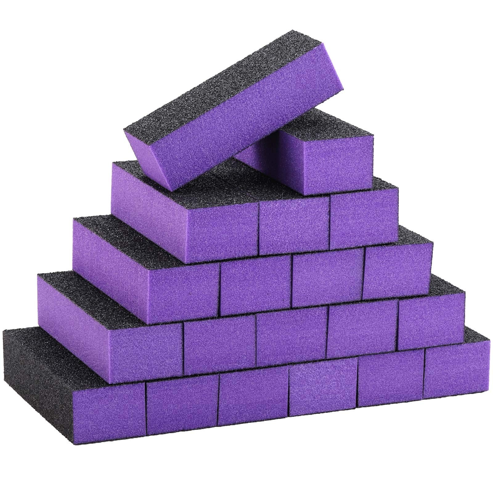 20 Pcs Nail Buffer Block Sponge Sanding Buffing File 80/120 Grit 3 Sides Nail...