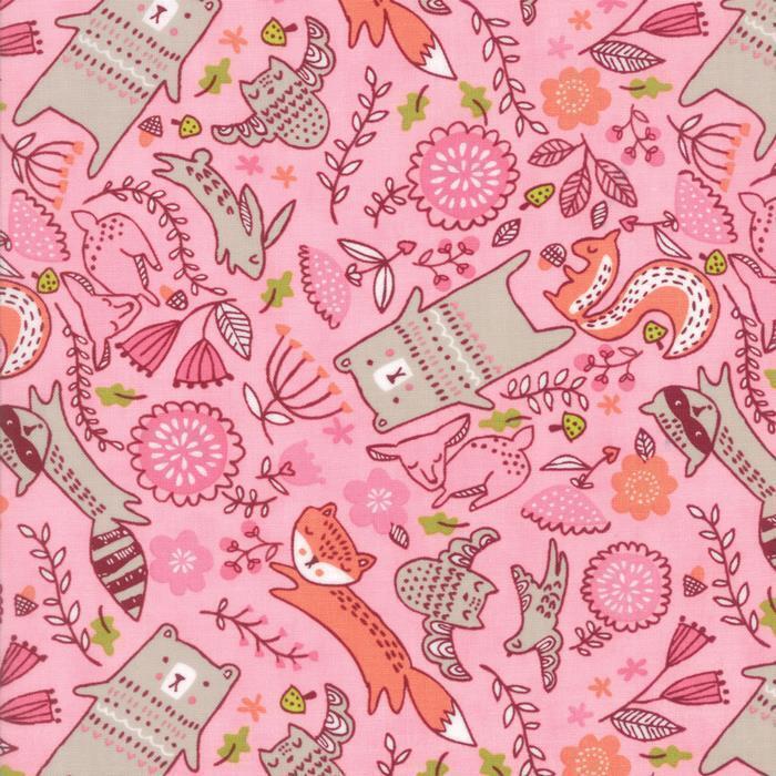 Moda ~Just Another Walk in the Woods ~Stacy Lest Hsu~Pink #20523 12 ~100% Cotton
