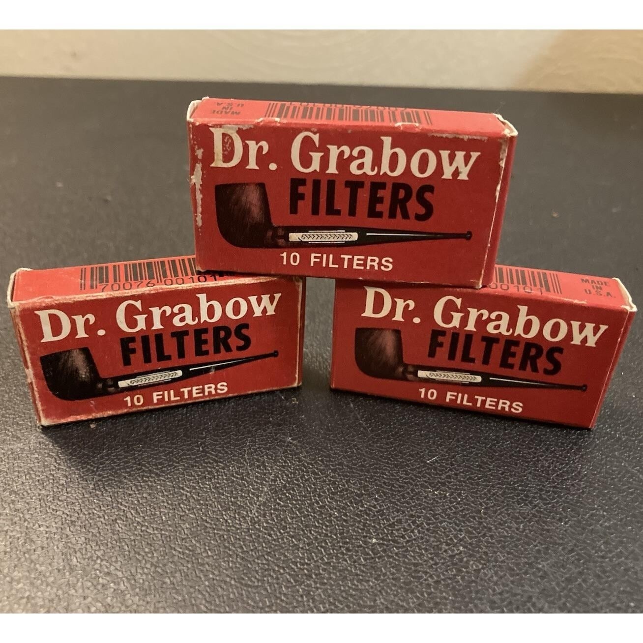 Dr Grabows 3 Boxes Incomplete Pipe Filters Henry Leonard Thomas Vtg Advertising