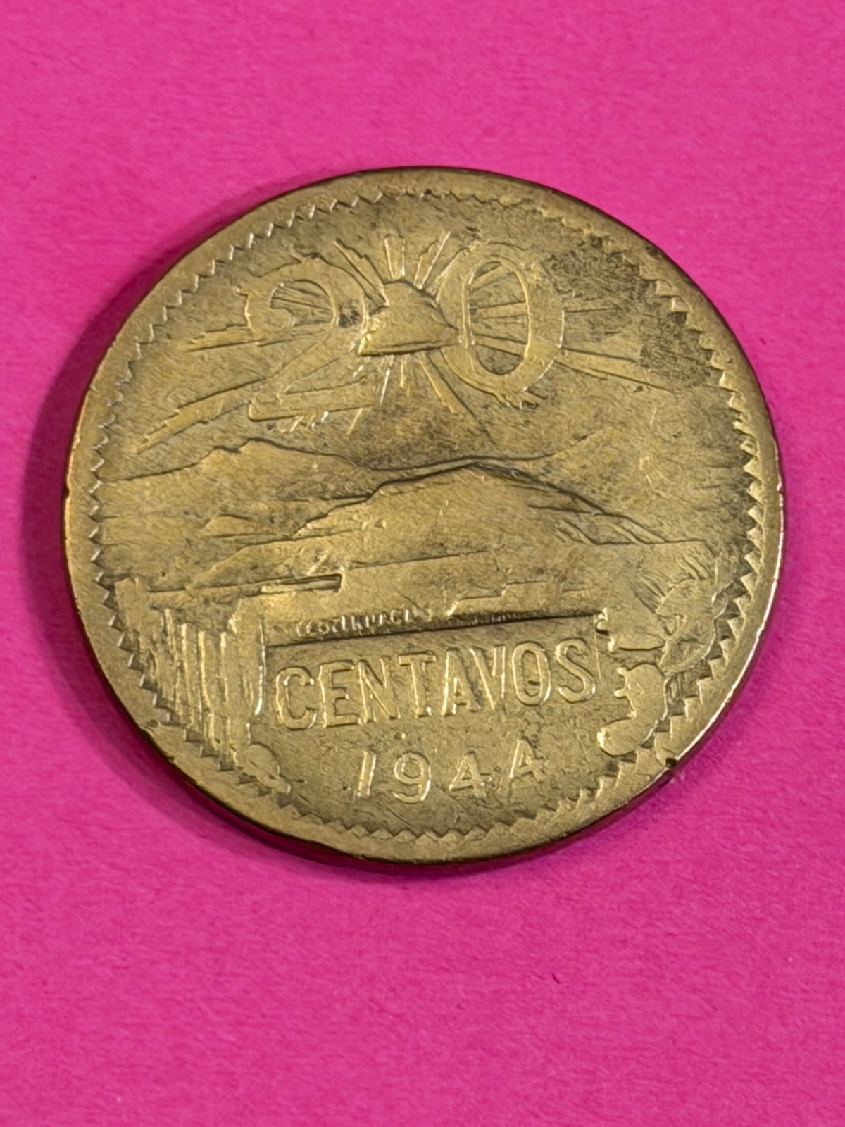 COIN MEXICO 1944 20 CENTAVOS FREE SHIPPING