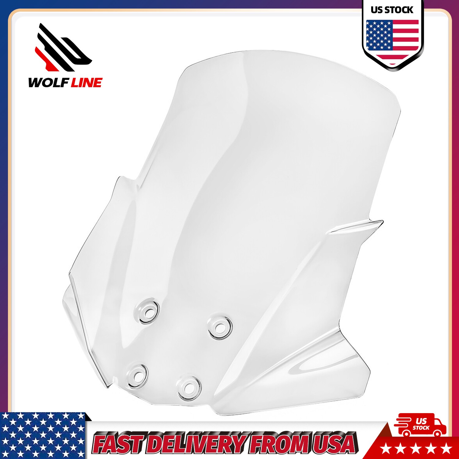 WOLFLINE Windshield for Kawasaki Versys-X 250 & 300 2017-2025 Windscreen