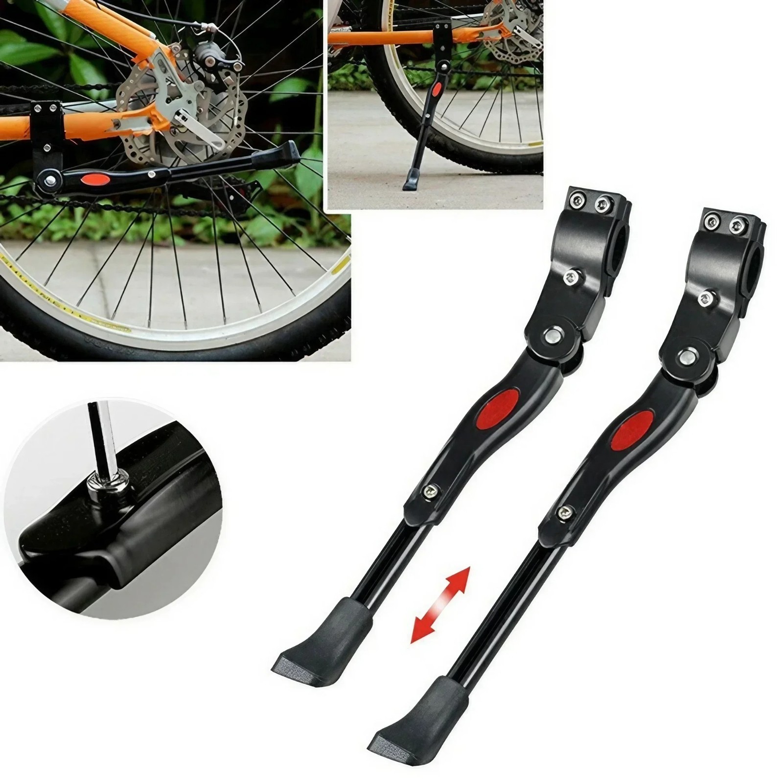 Adjustable Bicycle Kickstand Non-Slip Easy Bike Side Kick Stand for Most 22"-26"
