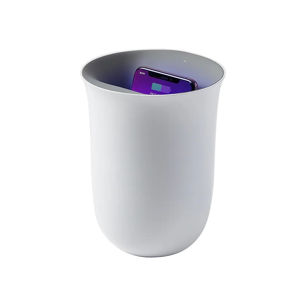 LEXON Oblio 10W Qi Certified Wireless Charger with Built-In UV-Sanitizer - White