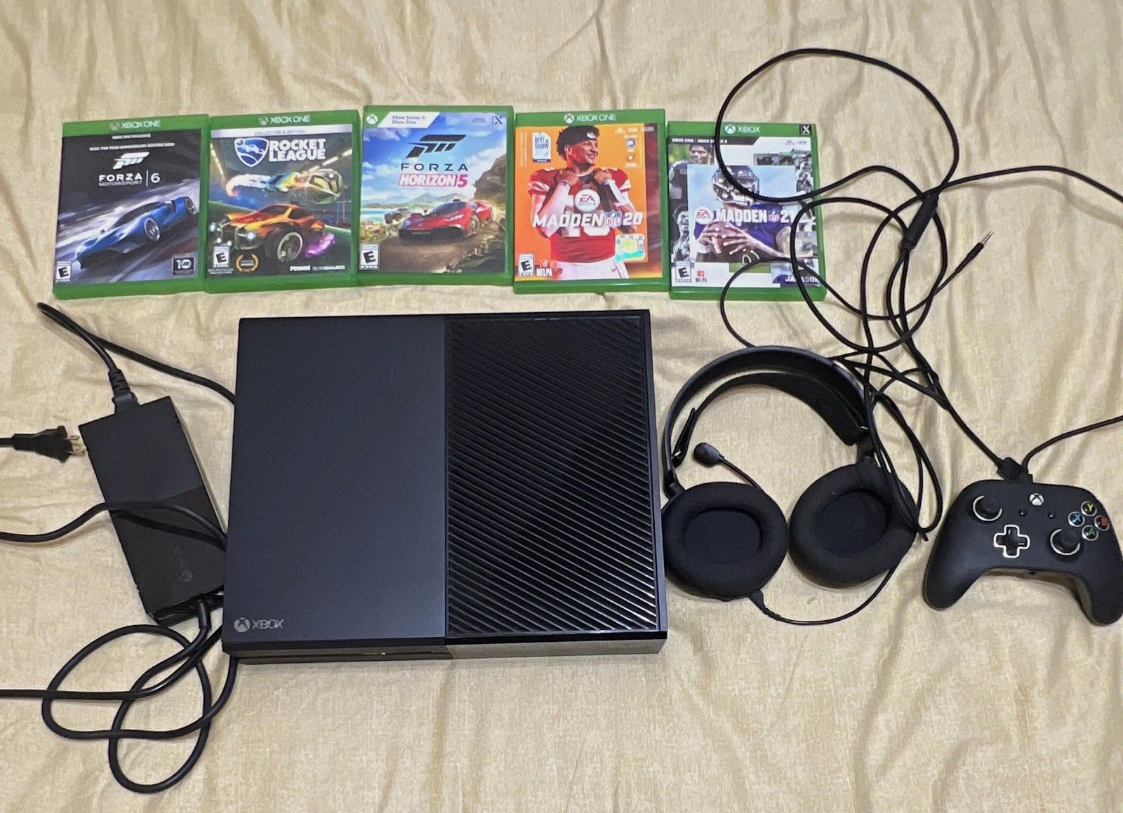 Microsoft Xbox One 1TB Black Console Bundle w/ Controller, Headset & 6 Games