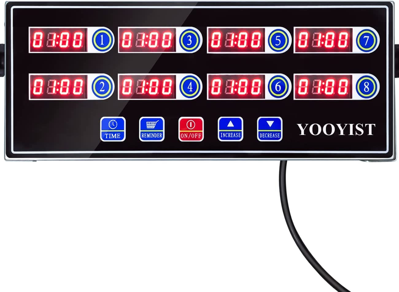 Precision Kitchen Timers for Cooking – 8 Channel Commercial Kitchen Timer Restau