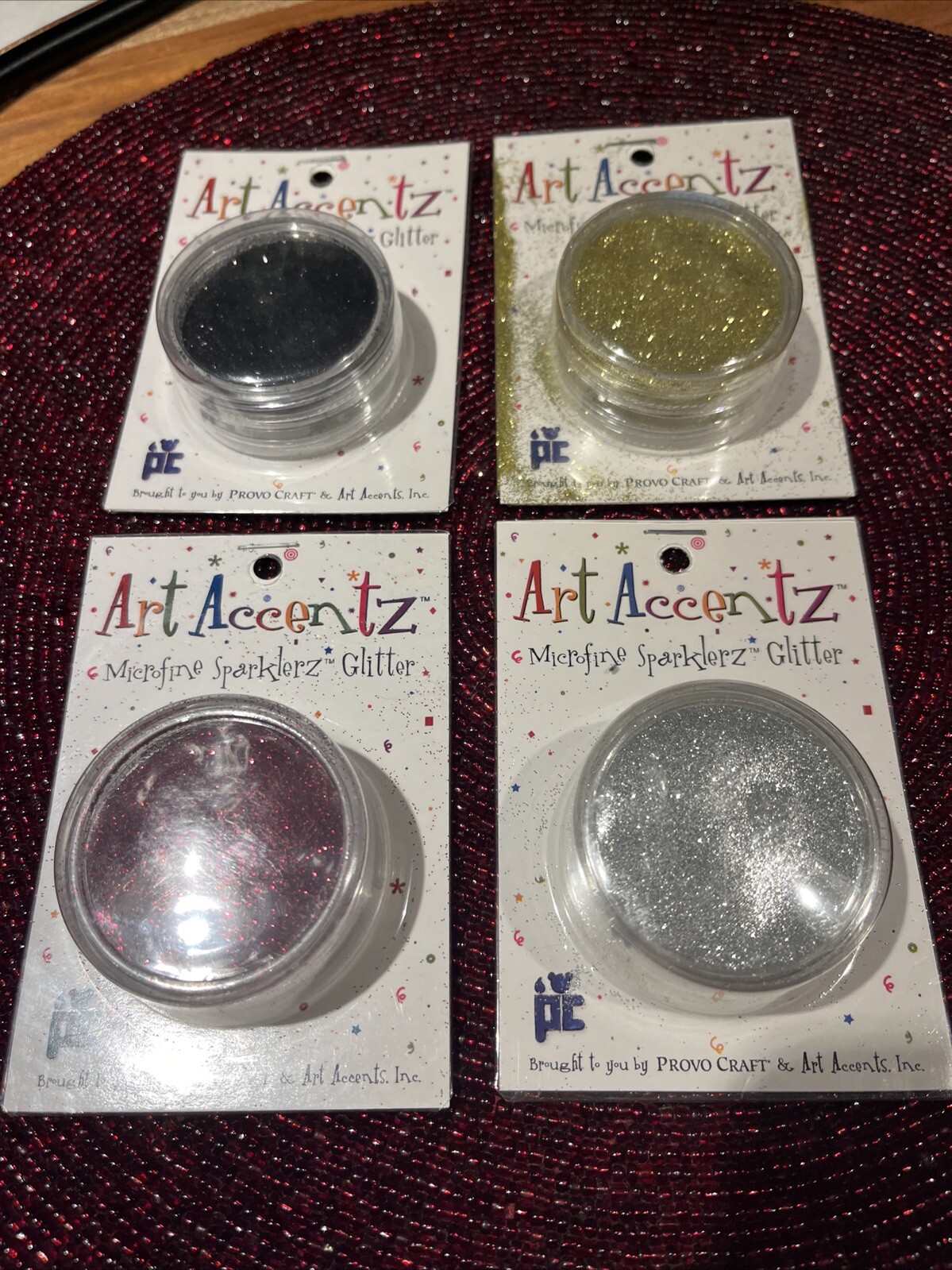 New! Provo Craft Art Accenntz Microfinne Sparklerz Glitter; Lot of 4