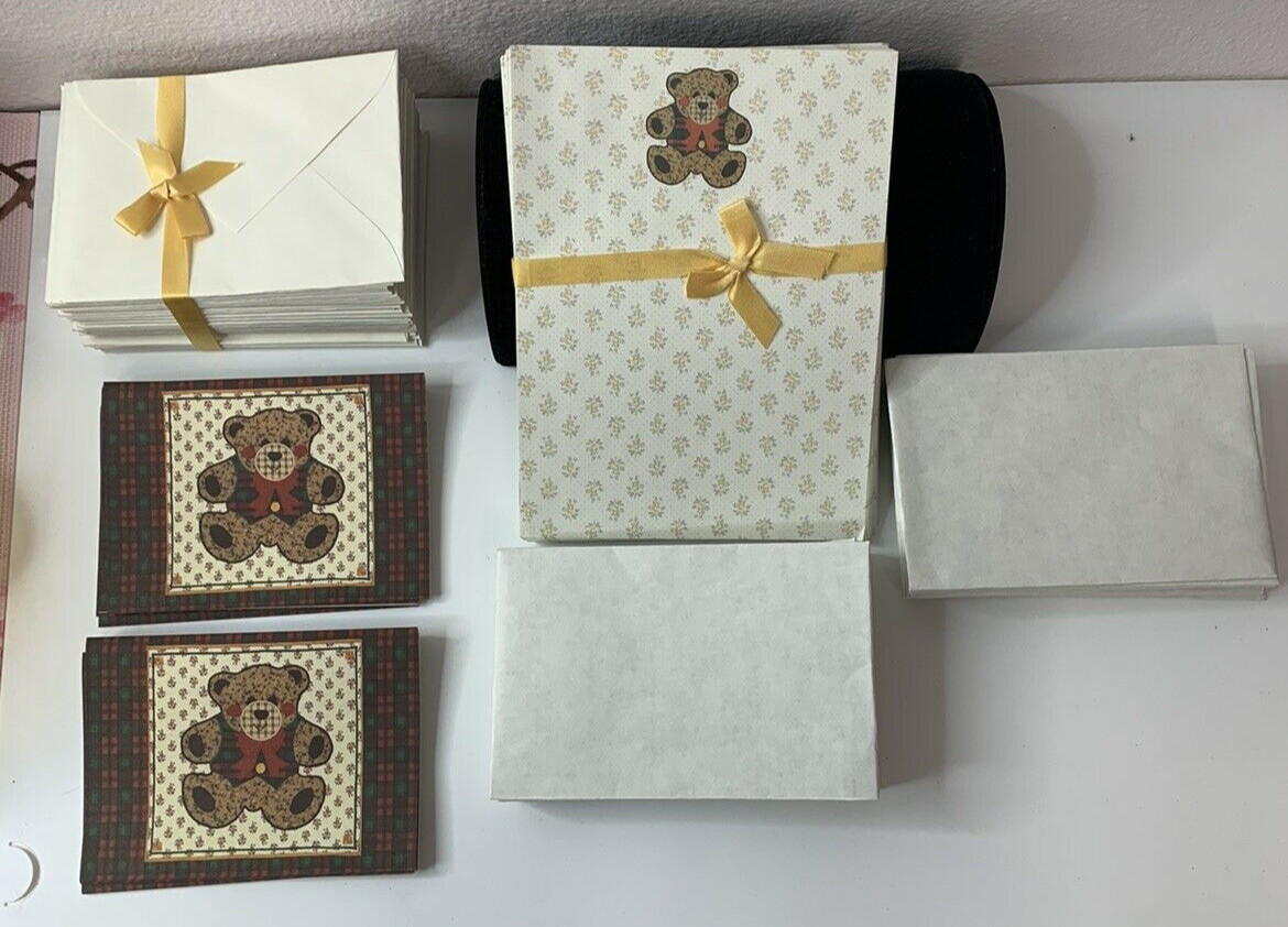 VINTAGE Montag Country Sampler BEAR Stationery Set Made in USA
