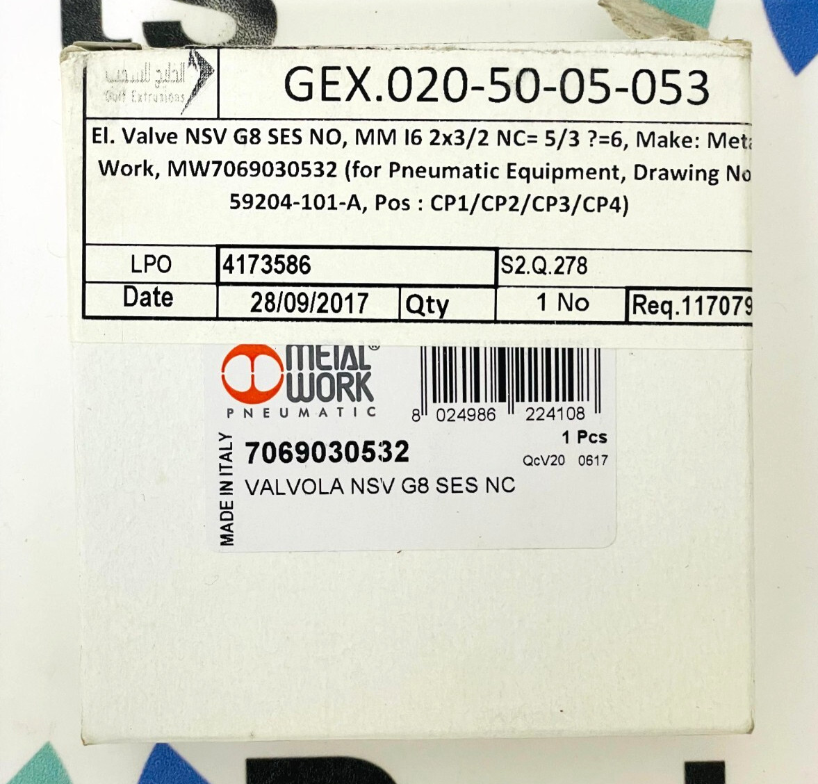 METAL WORK 7069030532 Solenoid Valve