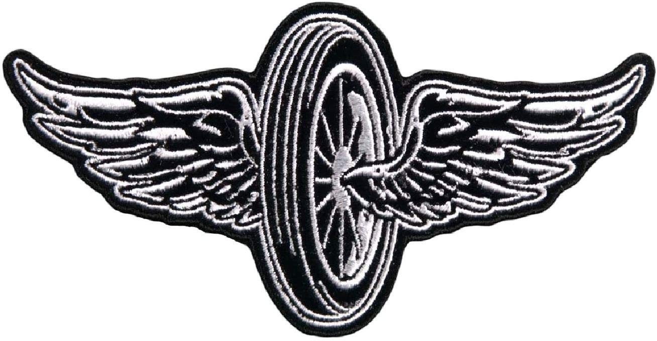 Flying Wheel Embroidered Biker Jacket Vest Back Patch [Iron on or Sew on -11.0 i