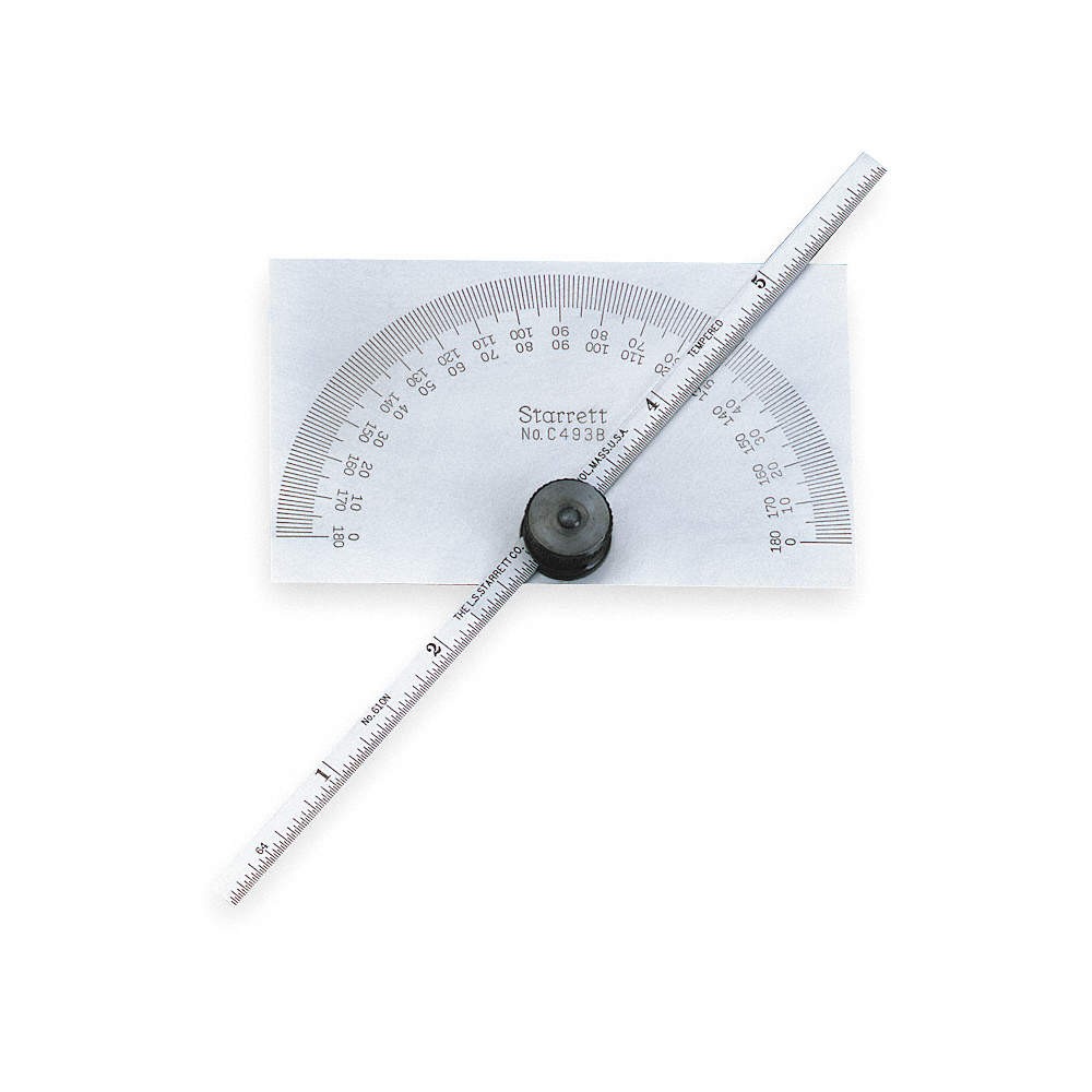 STARRETT C493B Manual-Reading Protractor,Grad 1 deg 2ZUY4