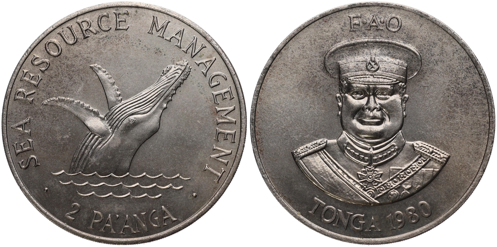 Tonga - 2 Pa'Anga 1980 - Wwf Fao Humpback Whale - Km# 63 Sea Resource Management