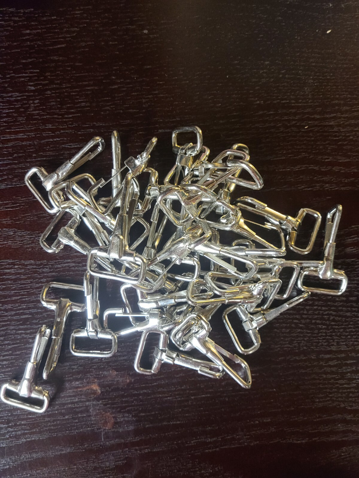 20 - 3/4" Small spring snap hook nickle plated