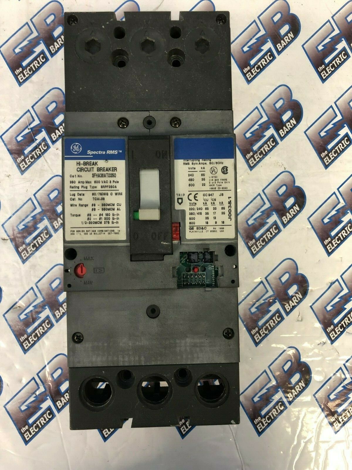 GE SFHA36AT0250 Circuit Breaker 250 Amp Max 600 Volt 3 Pole 35K - WARRANTY