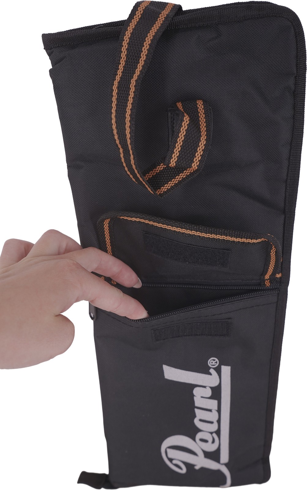 Pearl Orange and Blk Logo Stick Bag