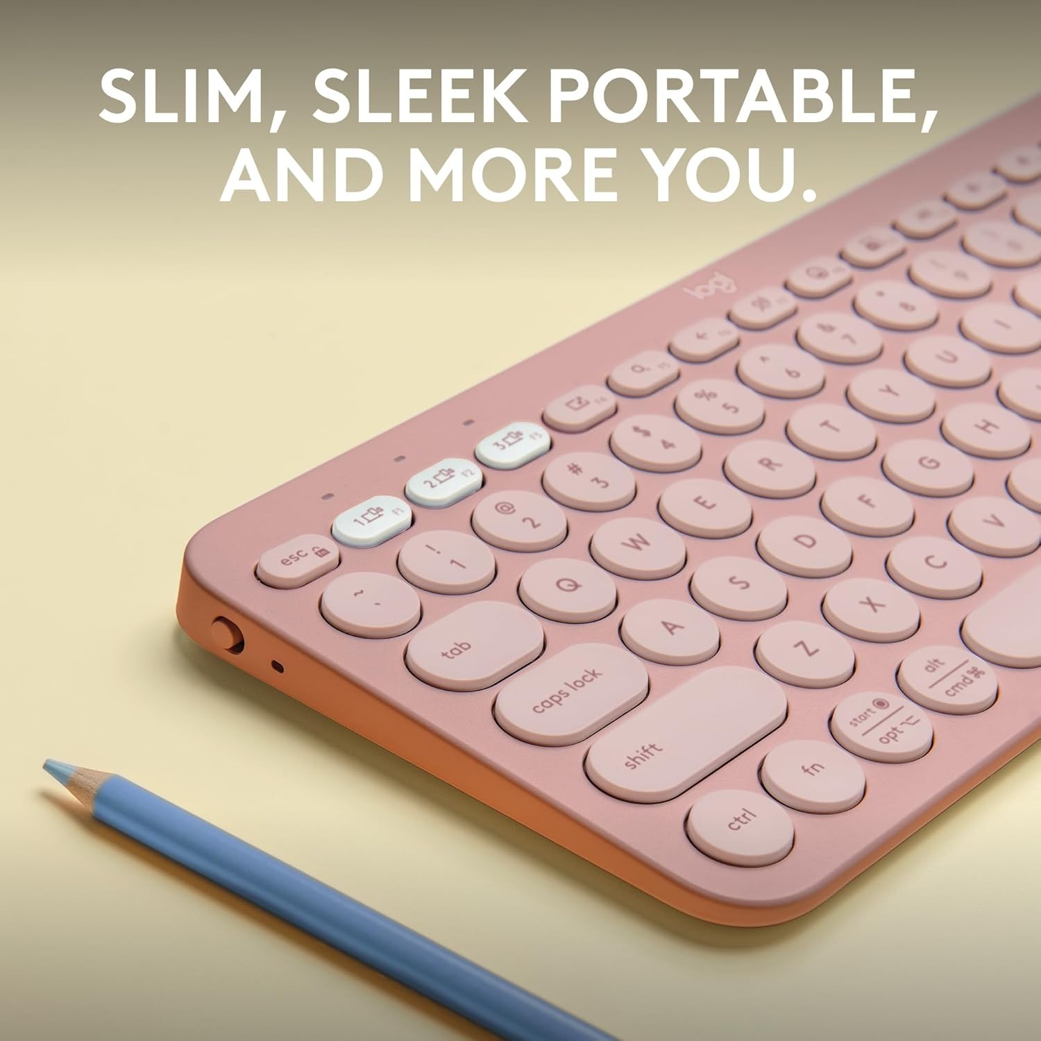 Logitech Pebble Keys 2 K380s Multi-Device Bluetooth Wireless Keyboard Tonal Rose