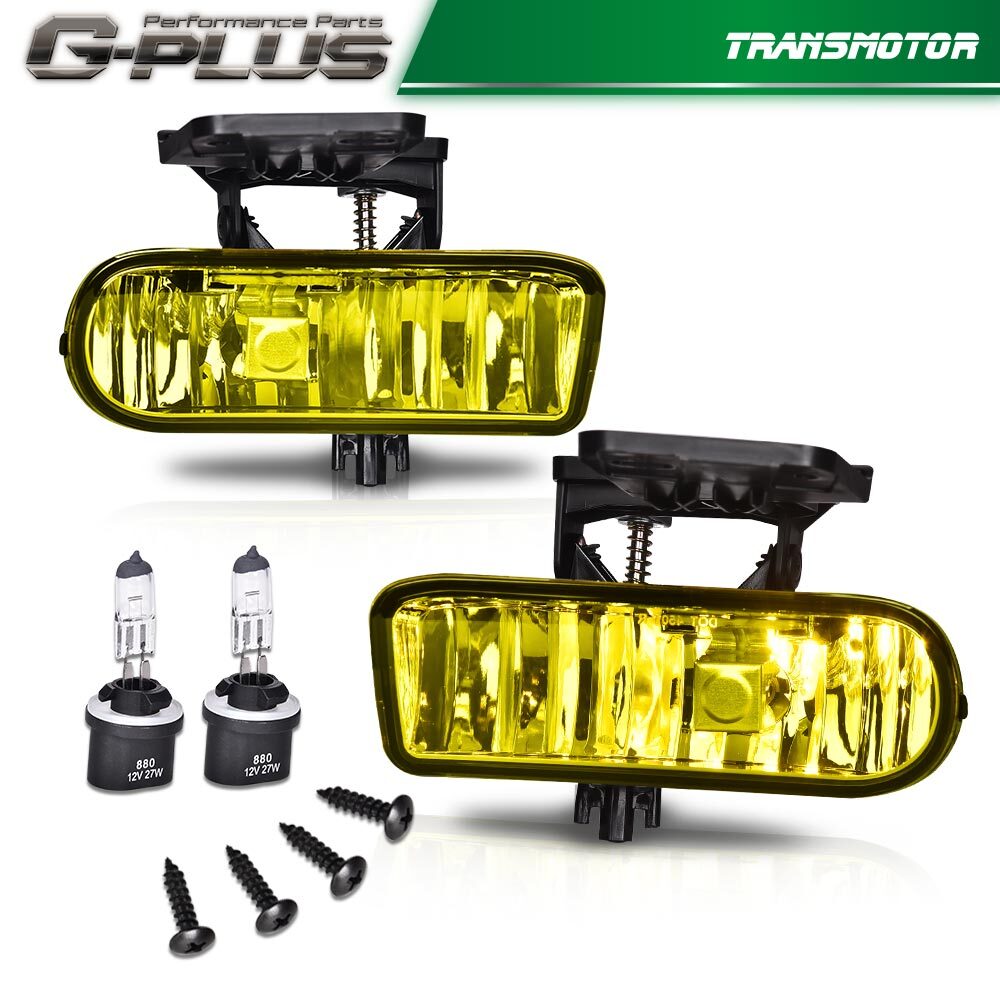 Yellow Bumper Fog Lights Driving Lamps Fit For 99-02 GMC Sierra 00-06 Yukon