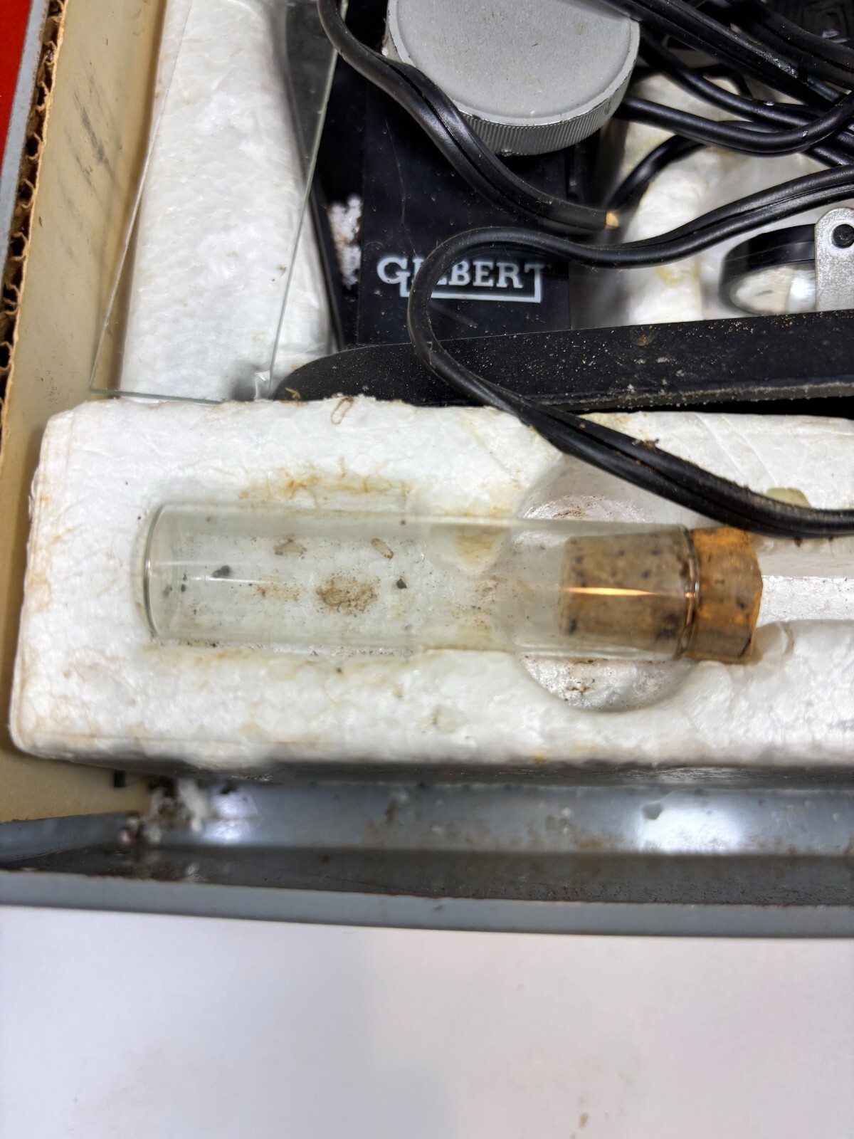 Vintage Gilbert Microscope & Lab Set Metal Box 13072 Experiment Science Tin Box