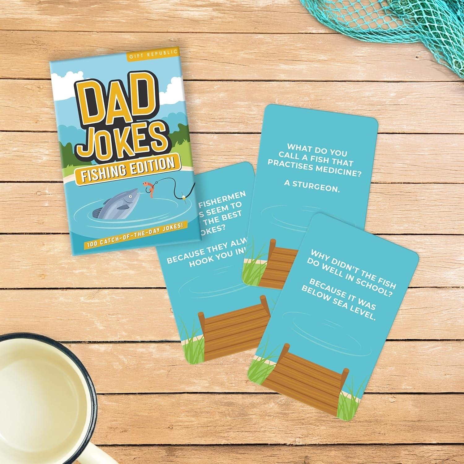Card Game Fishing Dad Jokes Fishing 100 Funny Pun Cards Gift for Dads Humor Fun