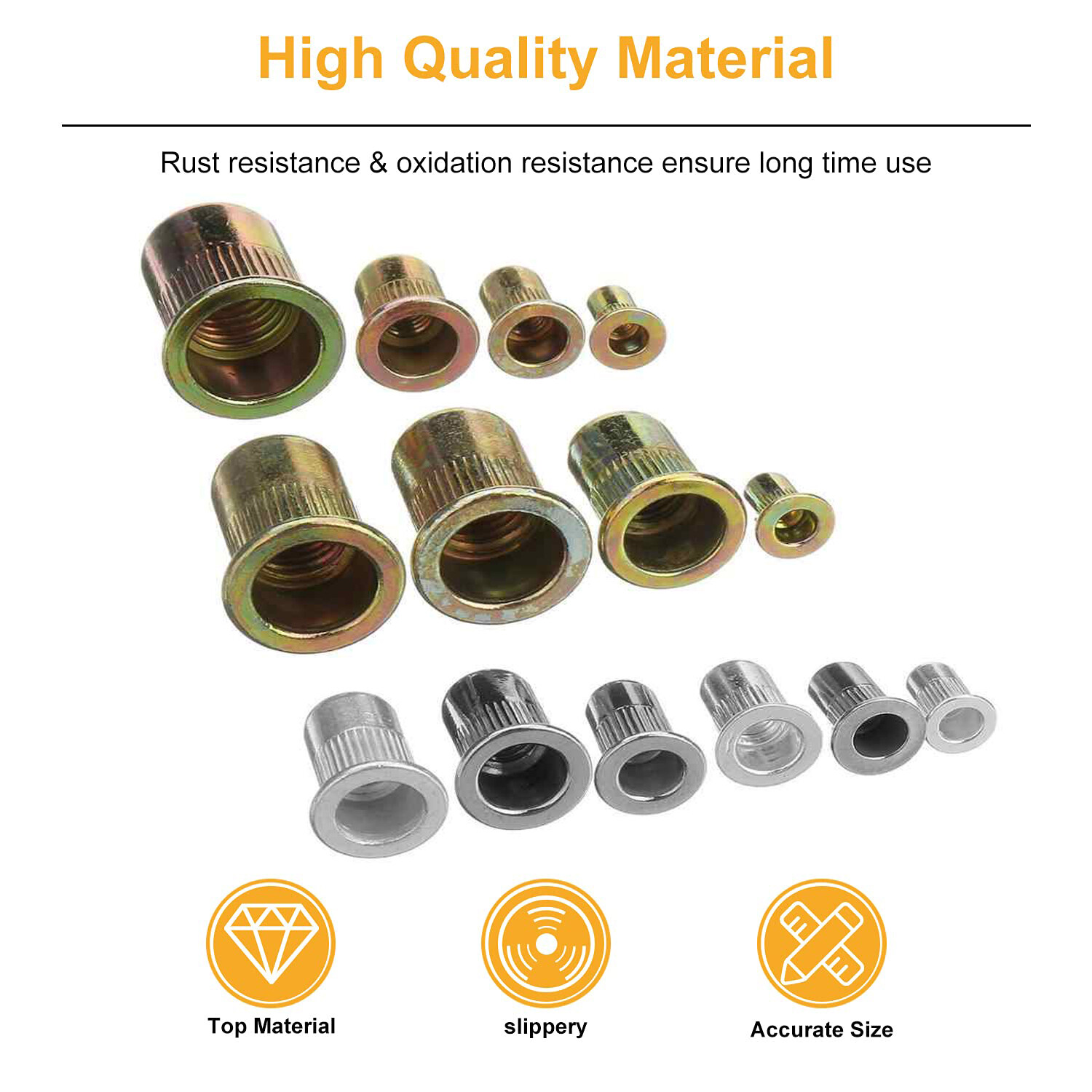 1450PC Rivet Nuts - Rivnut Gun Nut Setter Thread Setting Nutsert Tool Metric/SAE