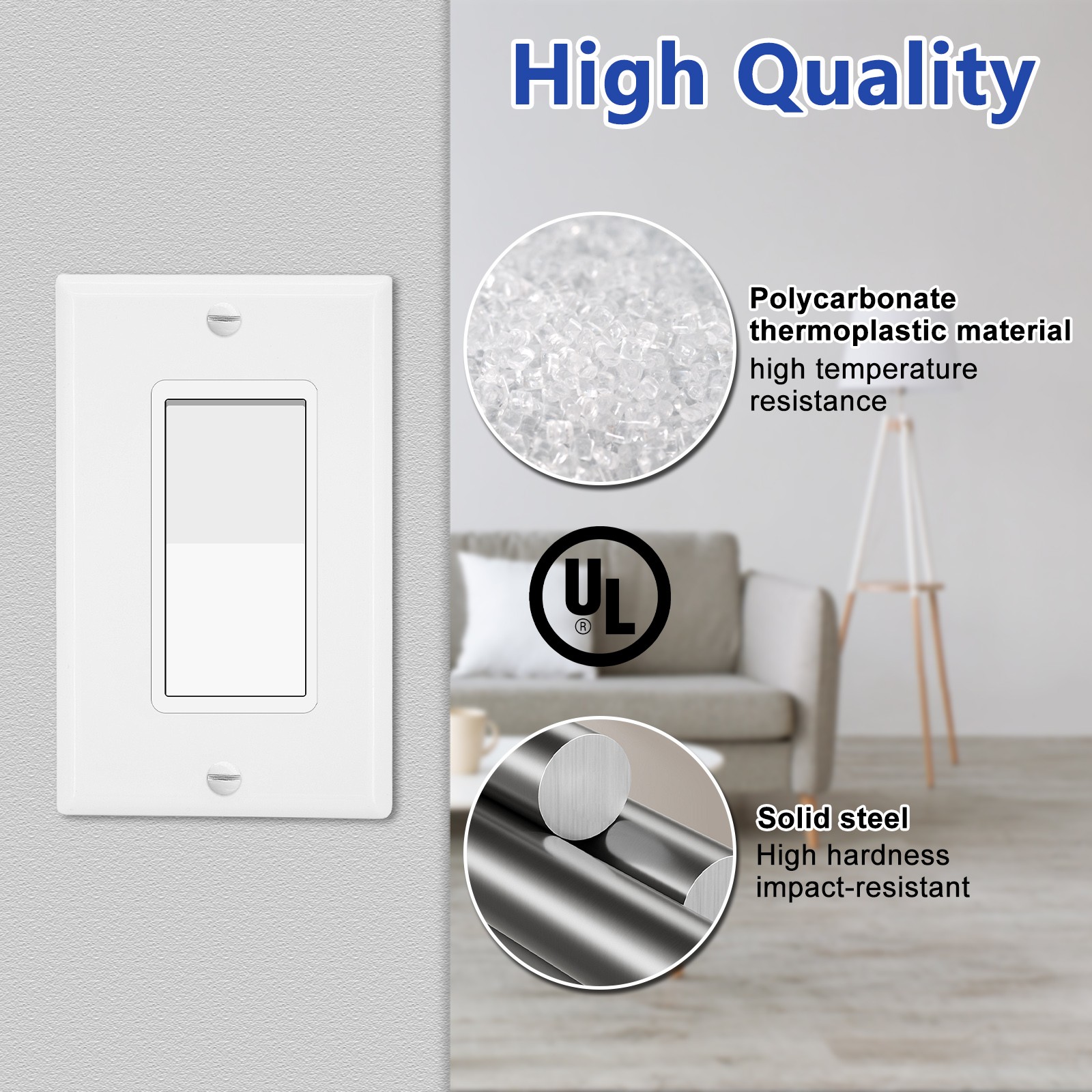 Single Pole Wall Light Switch 15A 120/277V On/Off Rocker Paddle Interrupter × 40