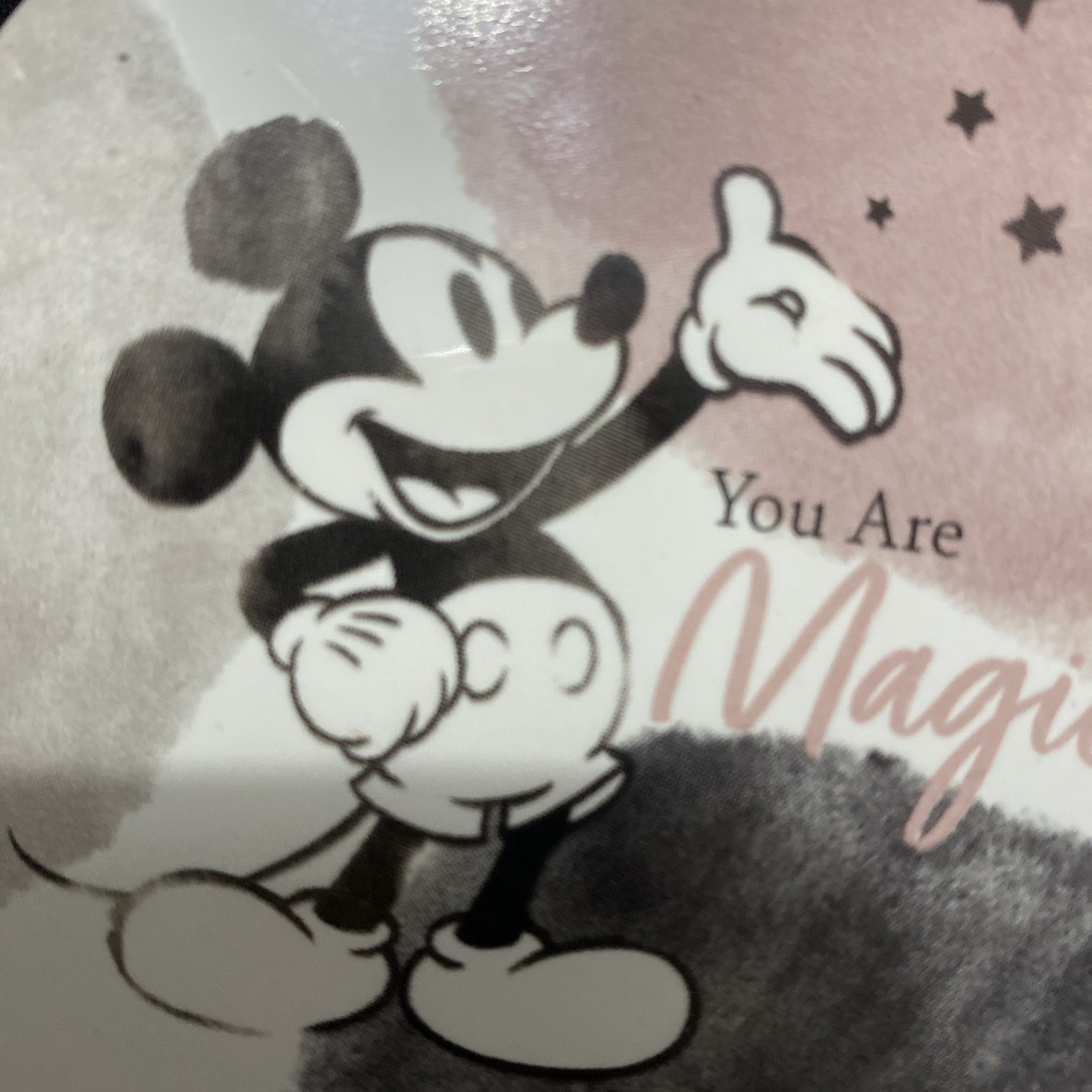 Disney Ceramic Coaster Mickey Mouse Magic Pink Fs