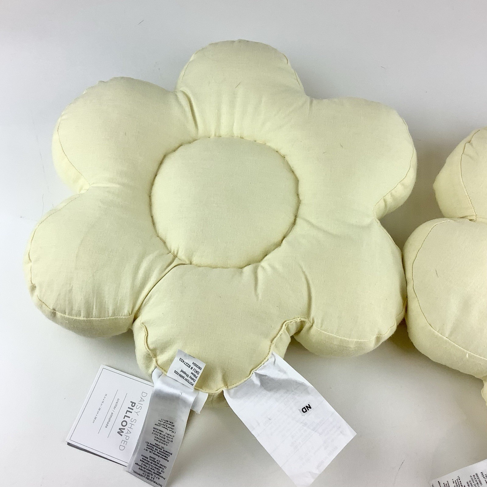 NWT Pottery Barn Kids Daisy Shaped Pillow Yellow