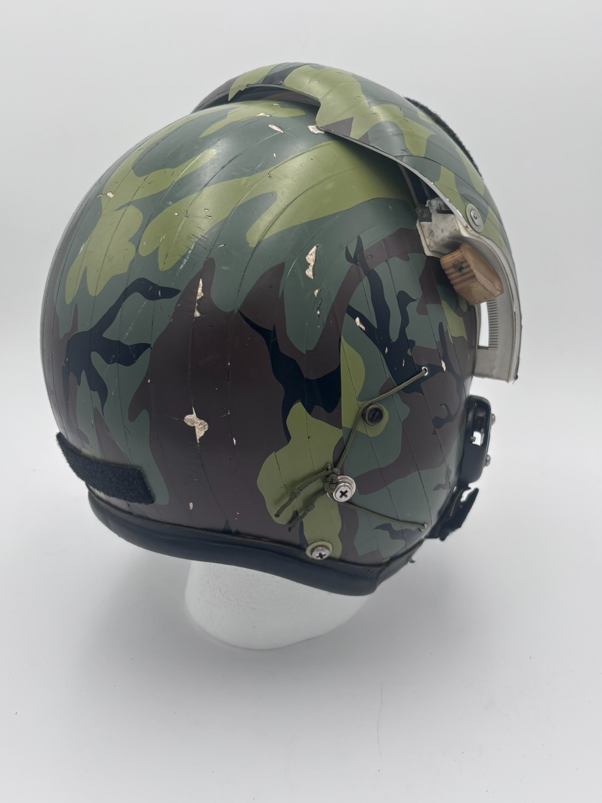 USAF HGU-26/P Dual Visor Flight Helmet Woodland Camo Taped - Size Large