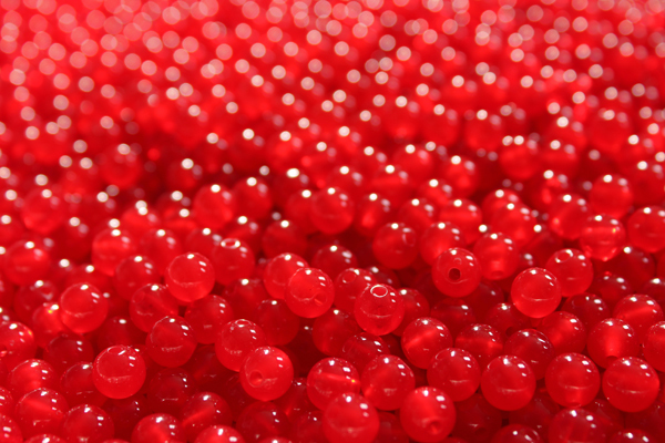 8 mm SCARLET TRICK EM BEADS TROUT STEELHEAD SALMON - 30 PER PACK