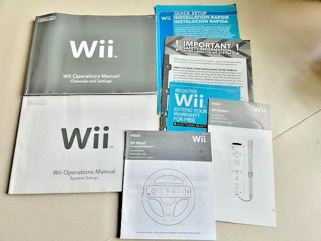 Nintendo Wii Console Operations Manuals & System Set Up Booklets