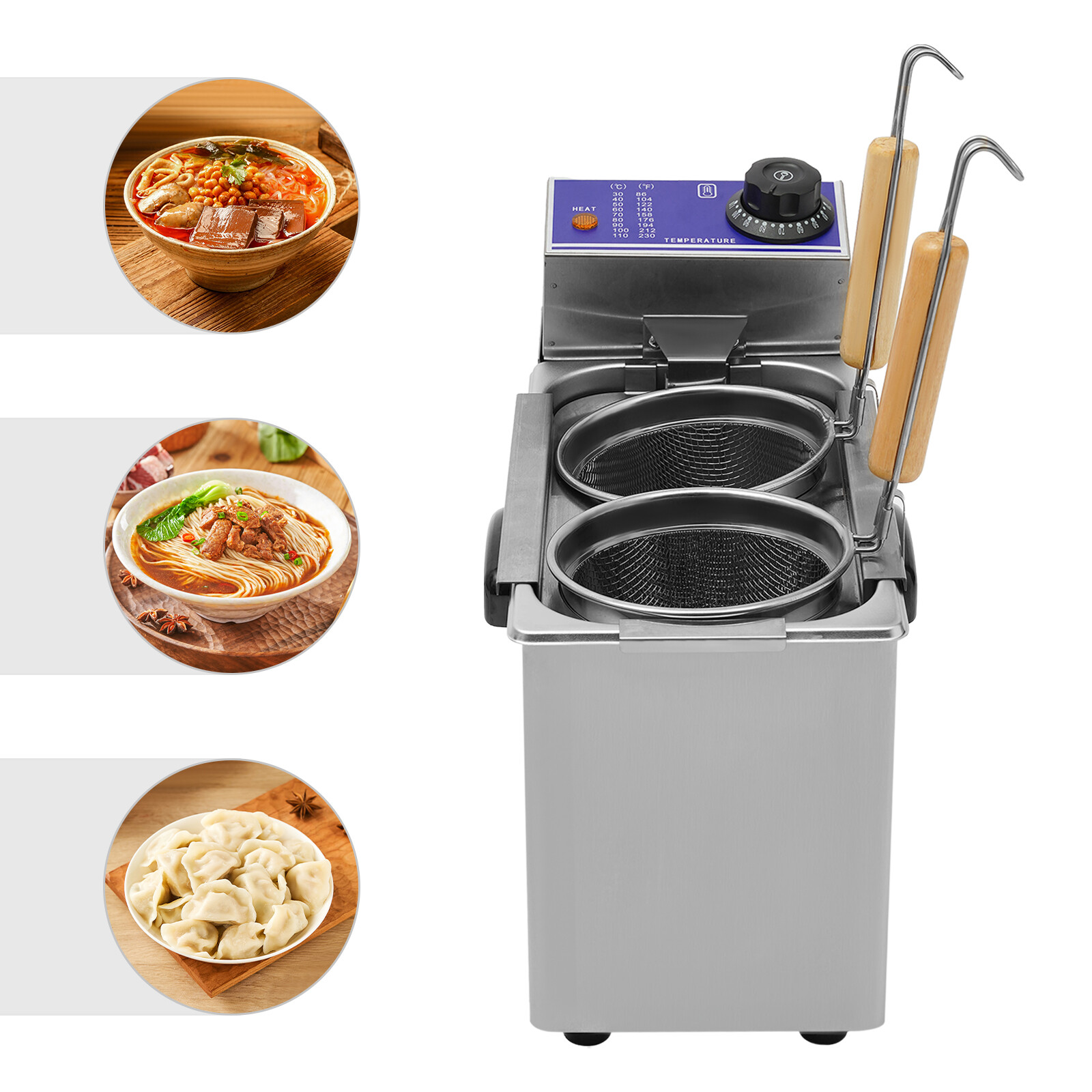Silver Electric Noodles Cooking Machine Stainless Steel Commercial Pasta Cooker