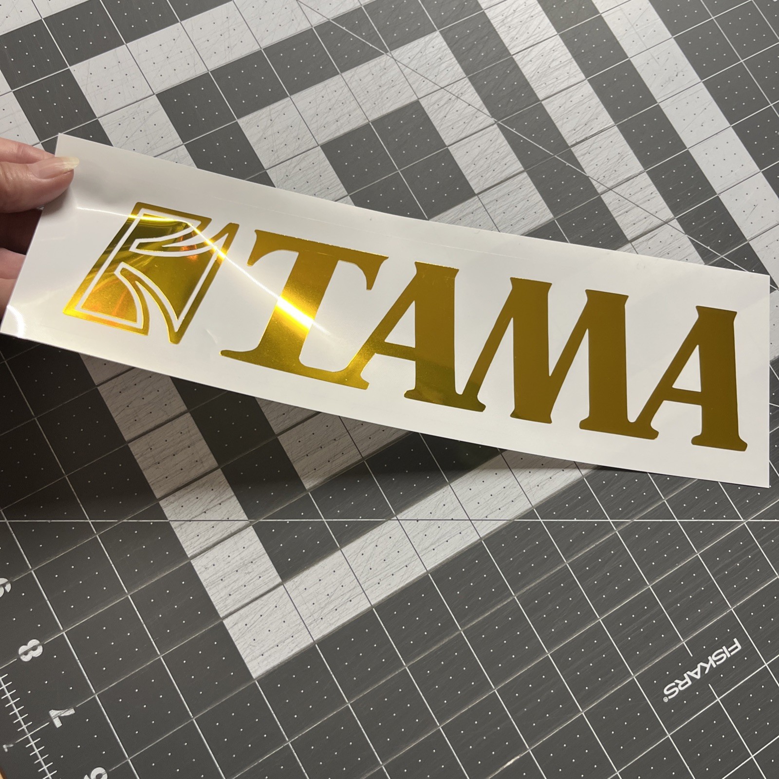 Tama Drum🥁Head Decal Gold Chrome High Quality Vinyl Ultra Shine 🇺🇸 11” X 2.5”