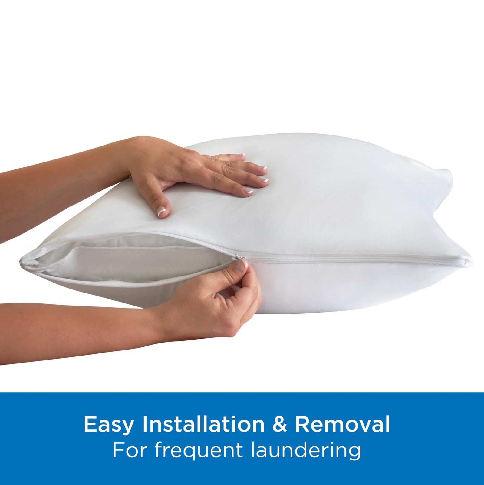 Set of 4 Standard/Queen AllerEase Pillow Protectors - Moisture Wicking, Advan...